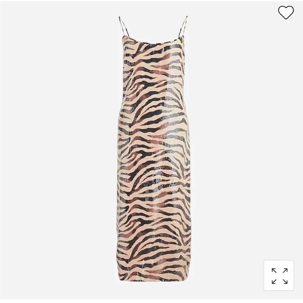 J. Crew Gwyneth Sequin Slip Dress in Zebra Stripe! Beautiful! NWT